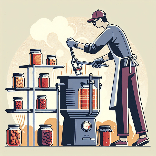 removing jars from steam canner and placing on cooling rack