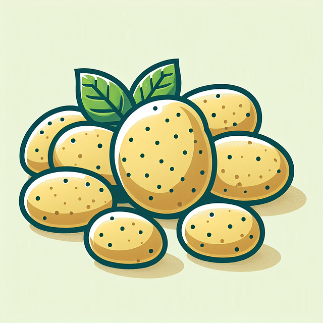 fresh firm potatoes selection