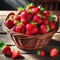 fresh strawberries in a basket