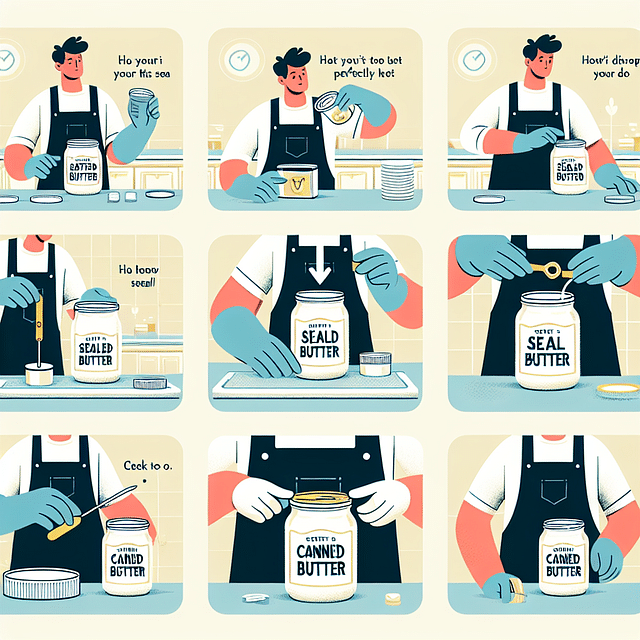 checking the seals on canned butter jars