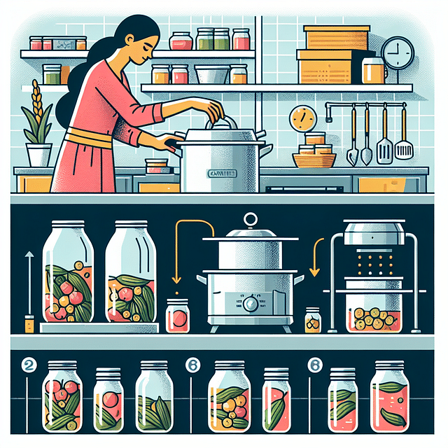 placing jars into a pressure canner and locking the lid