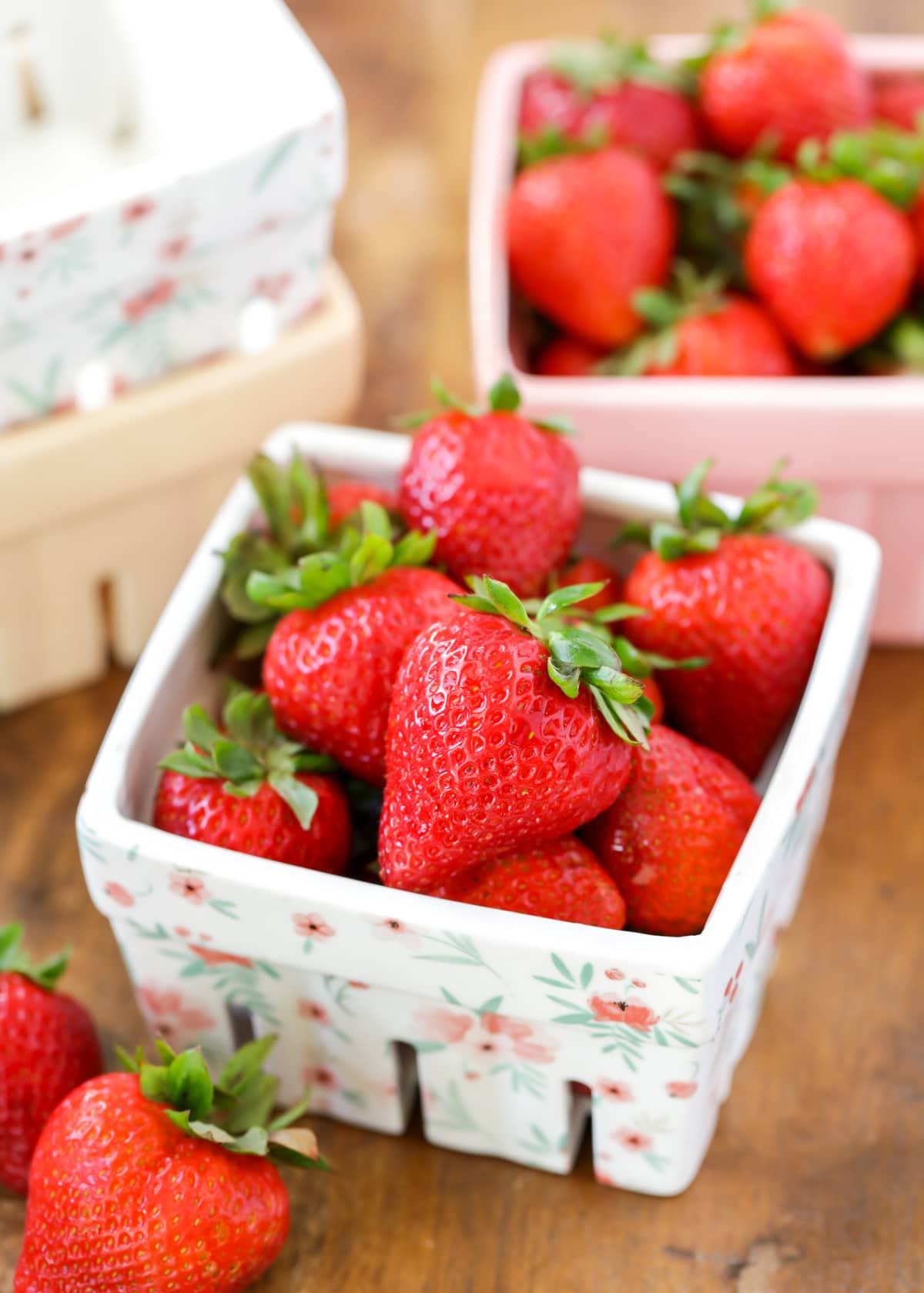 fresh strawberries in basket