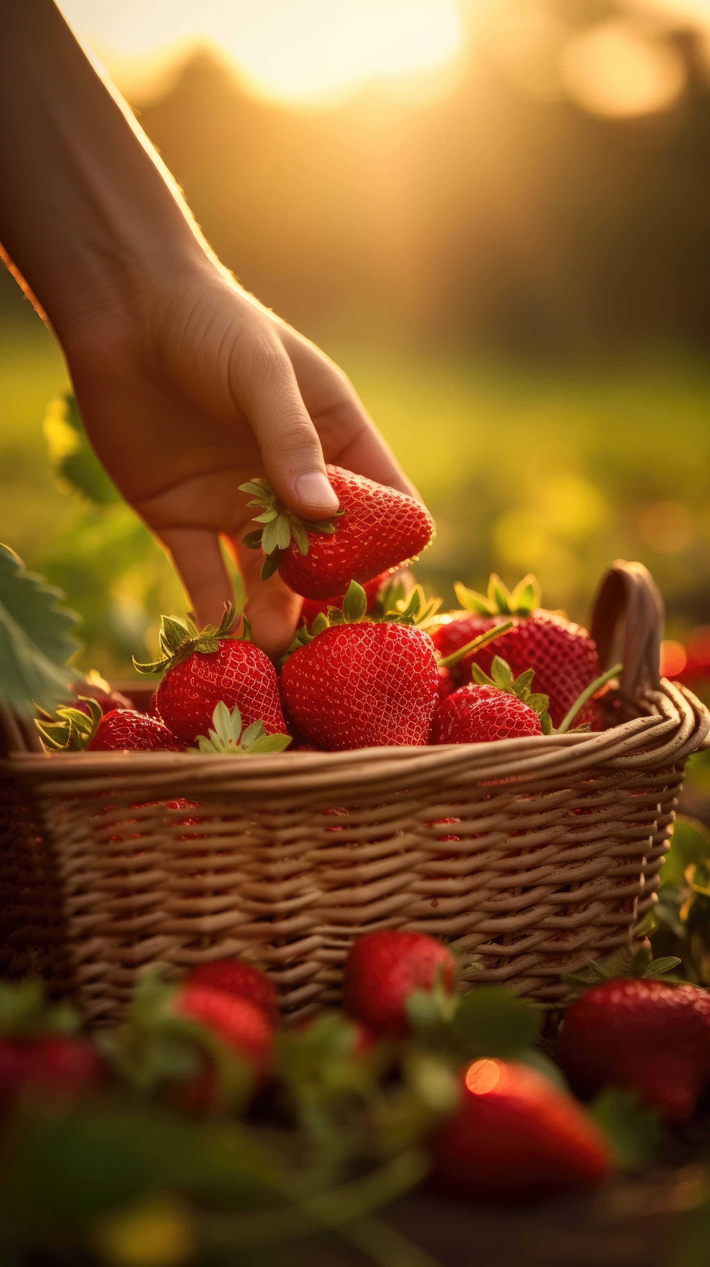 strawberries in basket