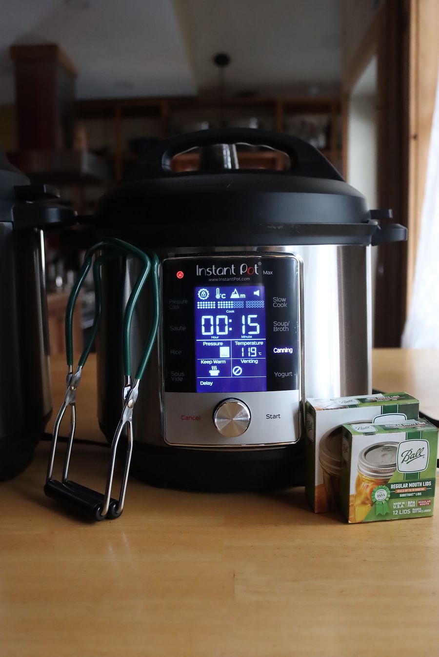 Instant Pot with canning jars and ingredients ready for preserving