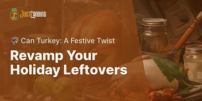 Revamp Your Holiday Leftovers - 🦃 Can Turkey: A Festive Twist