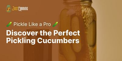 Discover the Perfect Pickling Cucumbers - 🥒 Pickle Like a Pro 🥒