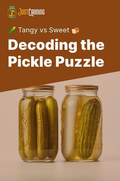 Decoding the Pickle Puzzle - 🥒 Tangy vs Sweet 🍞
