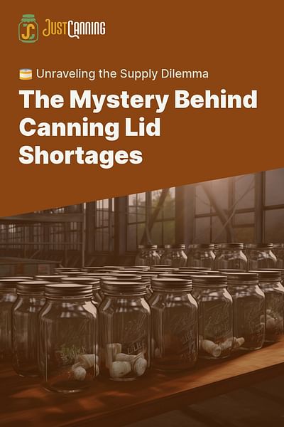 The Mystery Behind Canning Lid Shortages - 🥫 Unraveling the Supply Dilemma