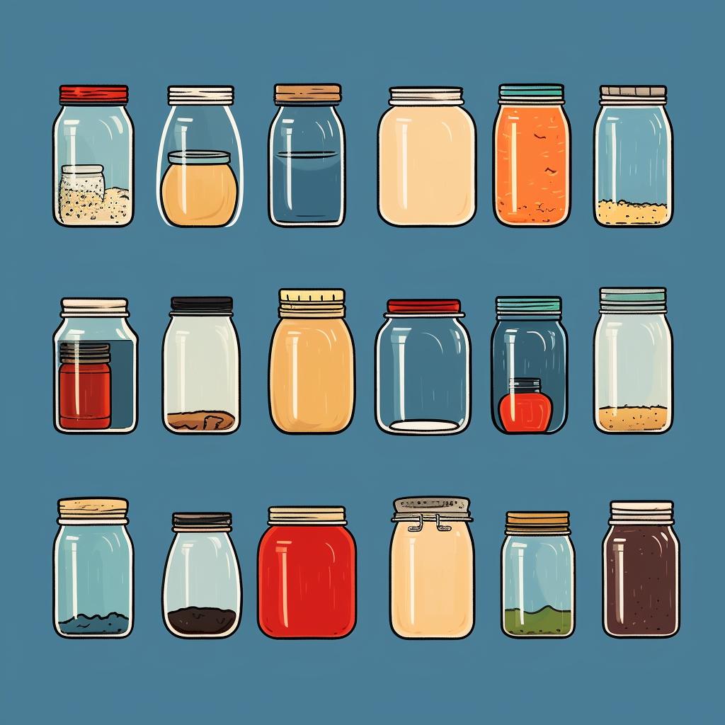 A collection of empty, clean canning jars of various sizes