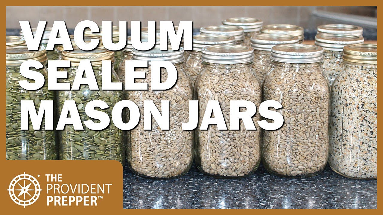 Infographic showing the vacuum sealing process in a mason jar