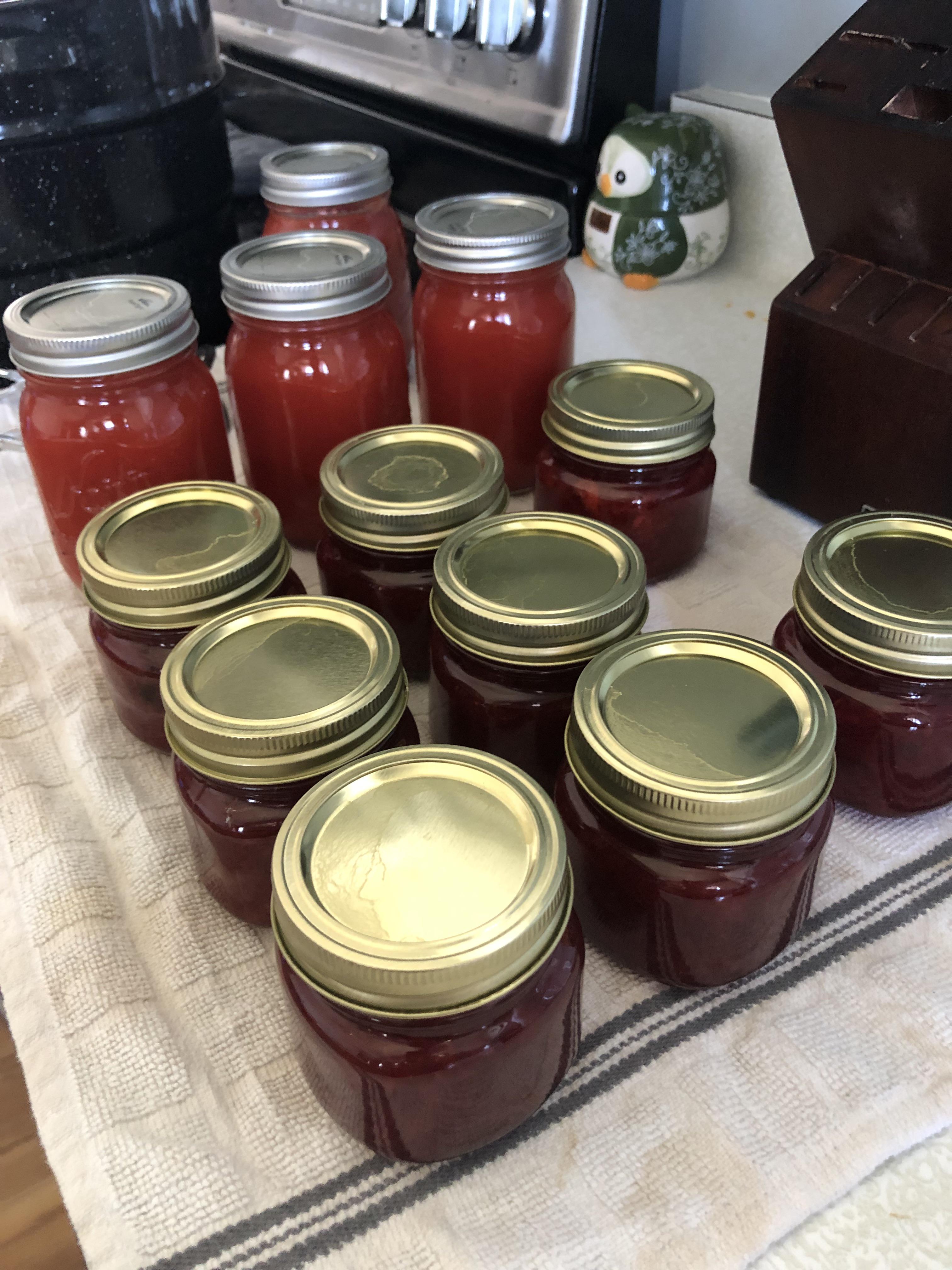 Properly sealed canning jar versus poorly sealed jar