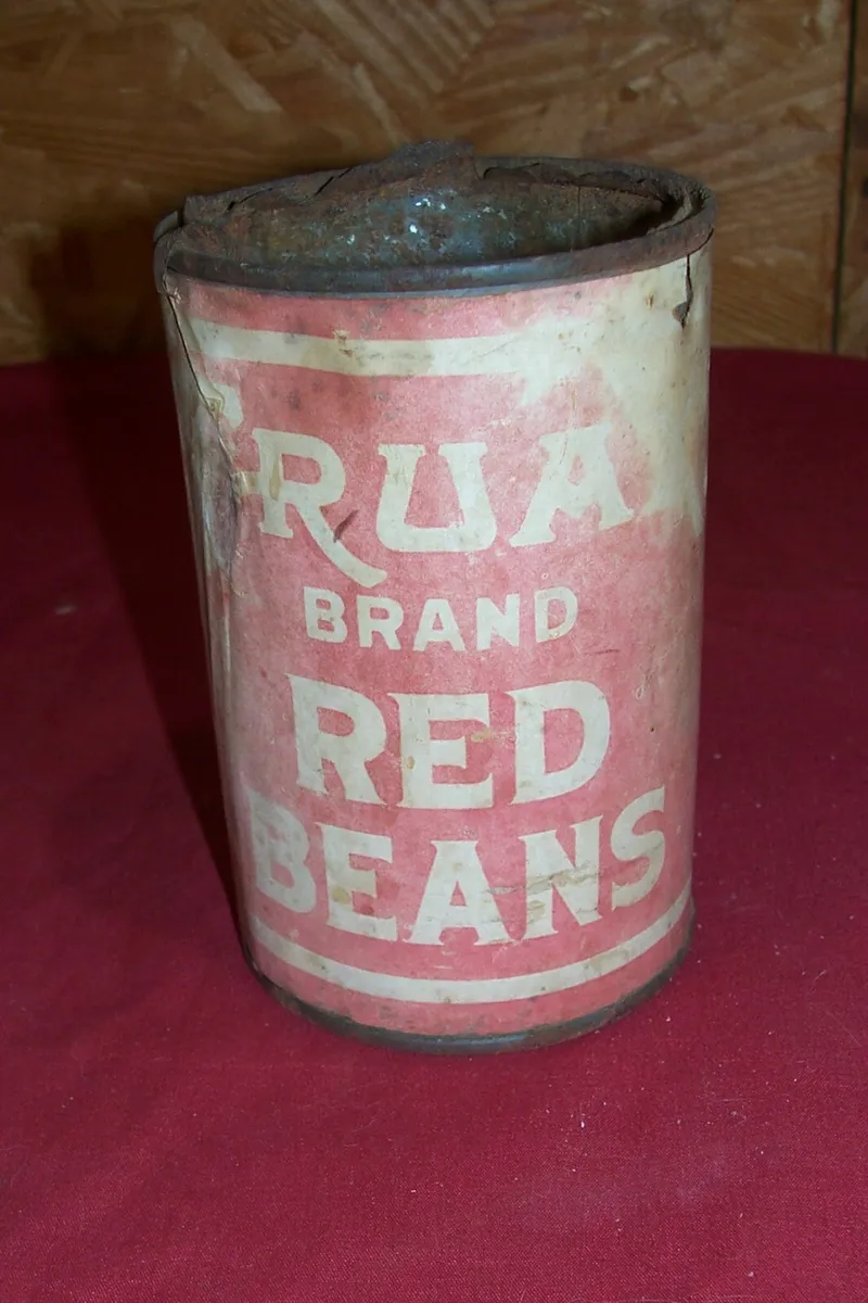 Vintage tin cans used in early canning process